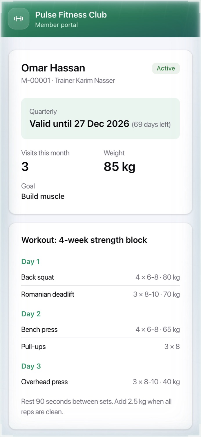 Gym Manager on a phone